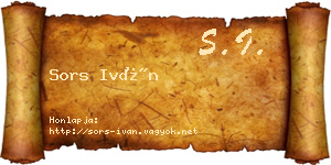 Sors Iván névjegykártya